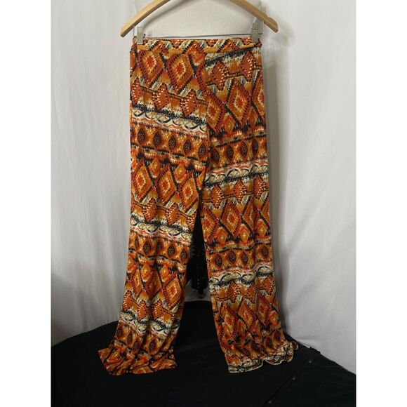 Rainbow Women's Palazzo Flare Leggings Multicolor High Waist Size Medium X 32 - Picture 7 of 10